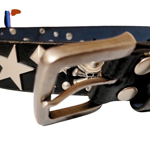 Skull and Crossbones With Cowboy Hat Leather Rhinestone Studded B… - Picture 4 of 7